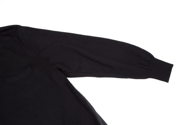 サカイsacai レースレイヤード切替ニットワンピース 黒1 K-111963_006