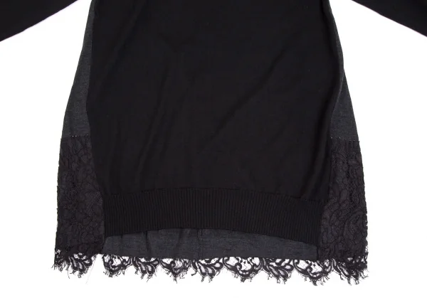 サカイsacai レースレイヤード切替ニットワンピース 黒1 K-111963_008
