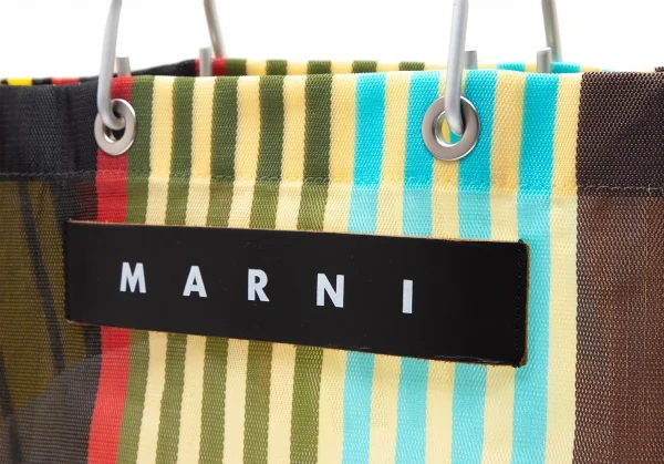 マルニMARNI ストライプメッシュトートバッグ マルチ K-111968_003