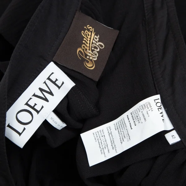 ロエベ パウラズイビザLOEWE Paula's Ibiza コットンギャザーバルーンパンツ 黒42 K-111978_013