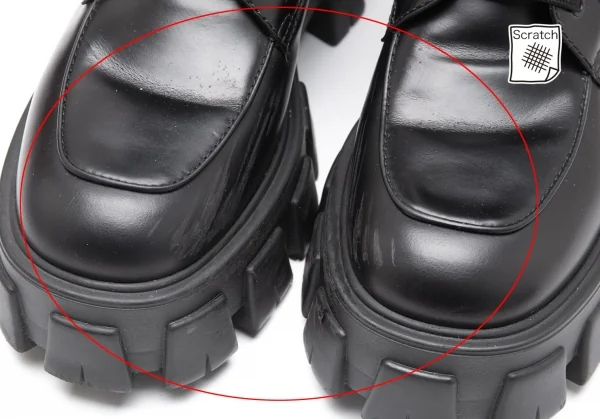プラダPRADA ブラッシュドレザーナイロン モノリスブーツ 黒39 1/2(25.5位) K-111988_004