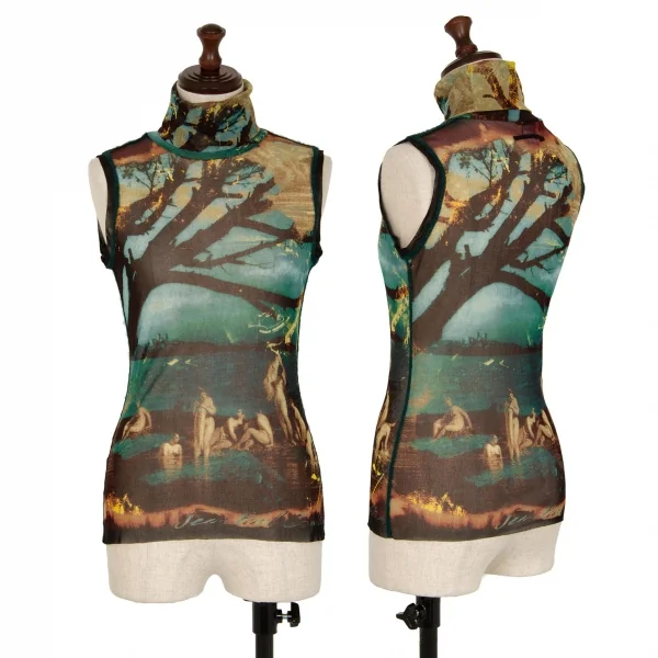 ジャンポールゴルチエ ファムJean Paul GAULTIER FEMME グラフィックプリントパワーネットタートルネックタンクトップ マルチ40 K-111989_001