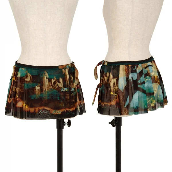 ジャンポールゴルチエ ファムJean Paul GAULTIER FEMME グラフィックプリントパワーネットラップスカート マルチ40 K-111990_001