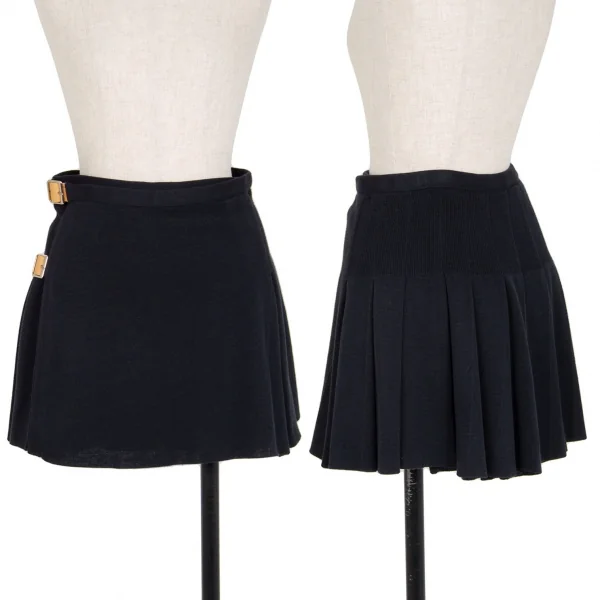 ヴィヴィアンウエストウッド レッドレーベルVivienne Westwood Red Label コットンニットラップミニスカート 紺2 K-111998_001