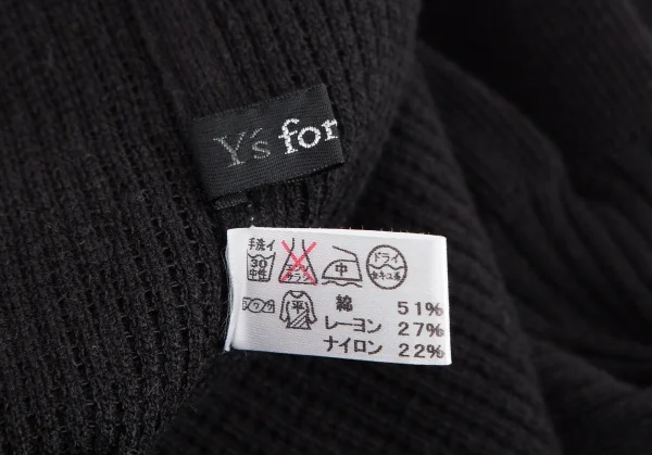 ワイズフォーリビングY's for living 裾フリルリブニットベアトップ 黒F K-112004_008