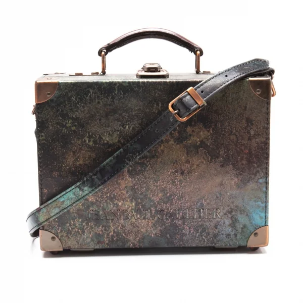 ジャンポールゴルチエJean Paul GAULTIER Vサイバーミニトランクバッグ 玉虫カーキ K-112009_001