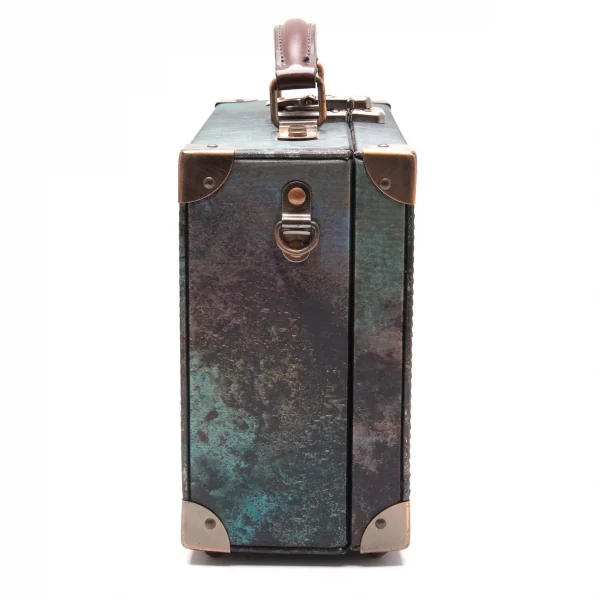 ジャンポールゴルチエJean Paul GAULTIER Vサイバーミニトランクバッグ 玉虫カーキ K-112009_005