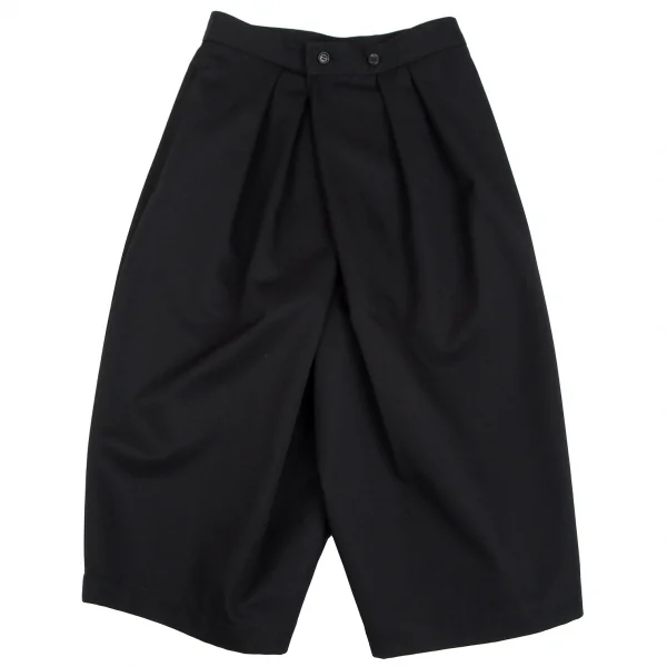 コムコム コムデギャルソンCOMME des GARCONS ウールポリサルエルクロップドワイドパンツ 黒XS K-112012_001