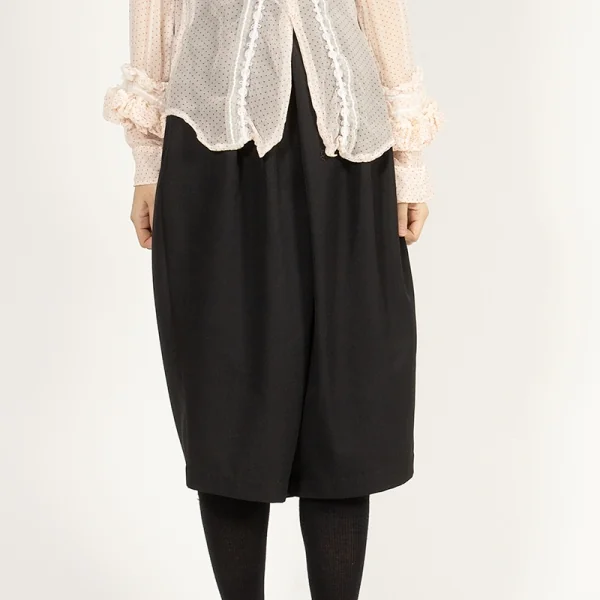 コムコム コムデギャルソンCOMME des GARCONS ウールポリサルエルクロップドワイドパンツ 黒XS K-112012_015