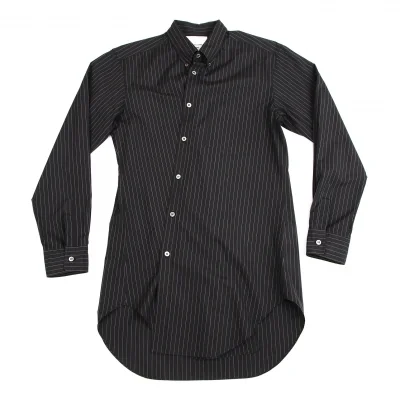 コムデギャルソン オムプリュスCOMME des GARCONS HOMME コットンストライプ変形ロングシャツ