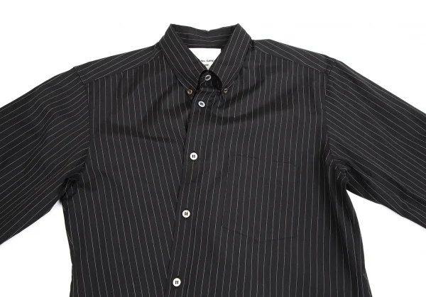 コムデギャルソン オムプリュスCOMME des GARCONS HOMME コットンストライプ変形ロングシャツ 黒M位 K-112025_002