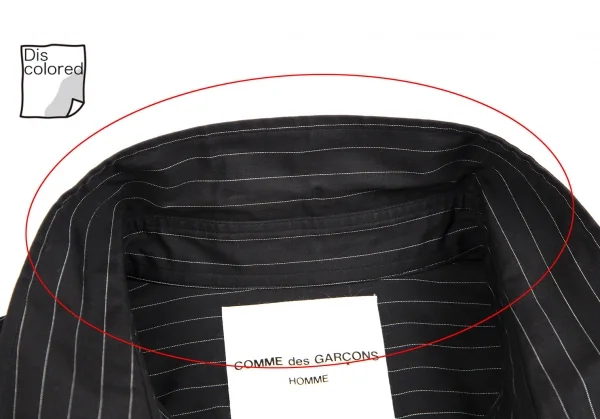 コムデギャルソン オムプリュスCOMME des GARCONS HOMME コットンストライプ変形ロングシャツ 黒M位 K-112025_004