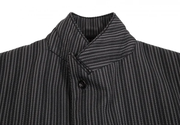 コムデギャルソン オムプリュスCOMME des GARCONS HOMME PLUS ポリストライプ織りステッチデザイン3Bジャケット グレーM K-112028_005