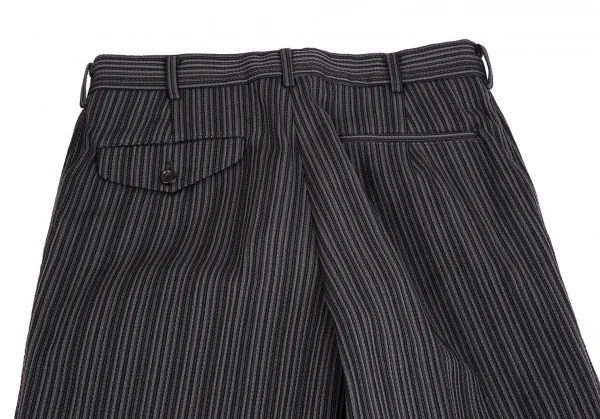 コムデギャルソン オムプリュスCOMME des GARCONS HOMME PLUS ポリストライプ織りステッチデザインテーパードパンツ グレーM K-112029_010