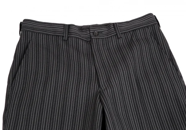コムデギャルソン オムプリュスCOMME des GARCONS HOMME PLUS ポリストライプ織りステッチデザインテーパードパンツ グレーM K-112029_002
