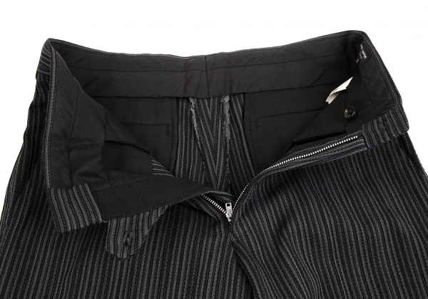 コムデギャルソン オムプリュスCOMME des GARCONS HOMME PLUS ポリストライプ織りステッチデザインテーパードパンツ グレーM K-112029_005