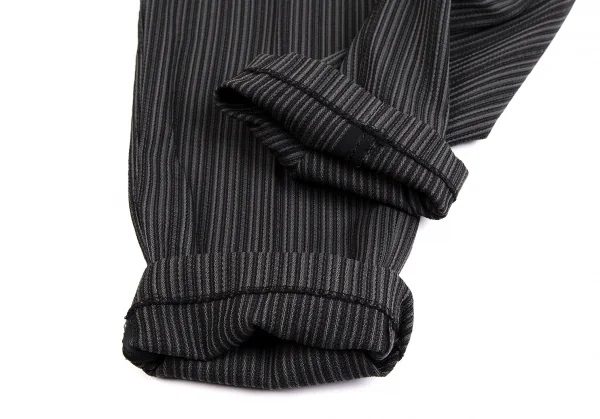 コムデギャルソン オムプリュスCOMME des GARCONS HOMME PLUS ポリストライプ織りステッチデザインテーパードパンツ グレーM K-112029_008