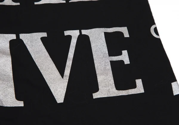 コムデギャルソンCOMME des GARCONSグリッターレタリングプリントシャツ 黒シルバーM K-112039_011
