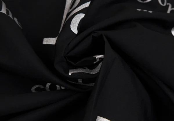 コムデギャルソンCOMME des GARCONSグリッターレタリングプリントシャツ 黒シルバーM K-112039_016