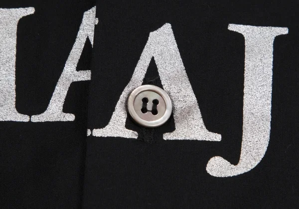 コムデギャルソンCOMME des GARCONSグリッターレタリングプリントシャツ 黒シルバーM K-112039_005