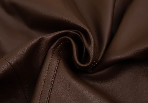 マックスマーラMax Mara WEEKEND ラムレザーワイドシルエットピーコート 茶42 K-112051_014