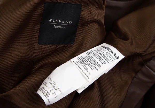 マックスマーラMax Mara WEEKEND ラムレザーワイドシルエットピーコート 茶42 K-112051_015