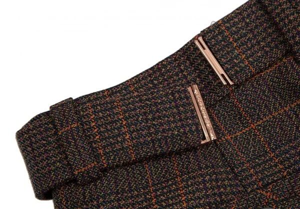 ウーヨンミWOOYOUNGMI ウールポリカラーチェックパンツ 茶マルチ48 K-112055_010