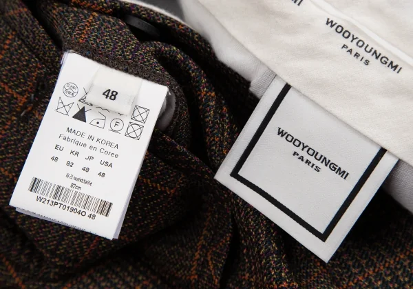 ウーヨンミWOOYOUNGMI ウールポリカラーチェックパンツ 茶マルチ48 K-112055_013