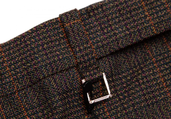 ウーヨンミWOOYOUNGMI ウールポリカラーチェックパンツ 茶マルチ48 K-112055_004