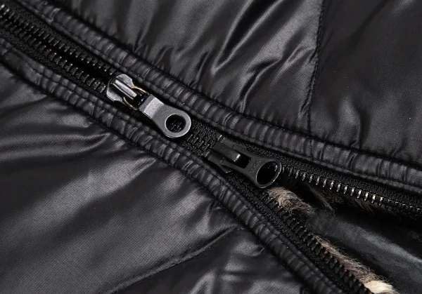 ニコルクラブフォーメンNICOLE CLUB FOR MEN ファイクファーシャイニーバイカーダウンジャケット 黒48 K-112057_013