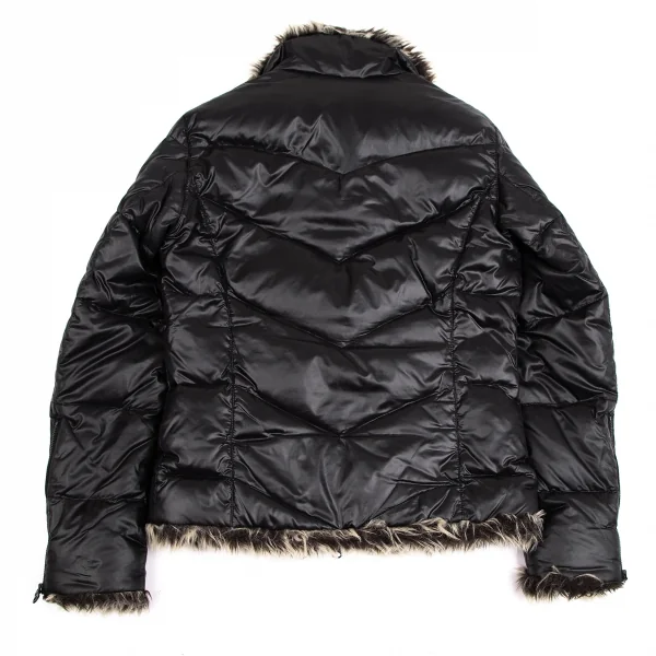 ニコルクラブフォーメンNICOLE CLUB FOR MEN ファイクファーシャイニーバイカーダウンジャケット 黒48 K-112057_015