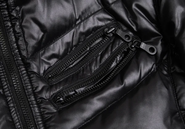 ニコルクラブフォーメンNICOLE CLUB FOR MEN ファイクファーシャイニーバイカーダウンジャケット 黒48 K-112057_005