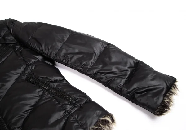 ニコルクラブフォーメンNICOLE CLUB FOR MEN ファイクファーシャイニーバイカーダウンジャケット 黒48 K-112057_006