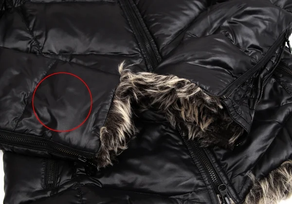 ニコルクラブフォーメンNICOLE CLUB FOR MEN ファイクファーシャイニーバイカーダウンジャケット 黒48 K-112057_007