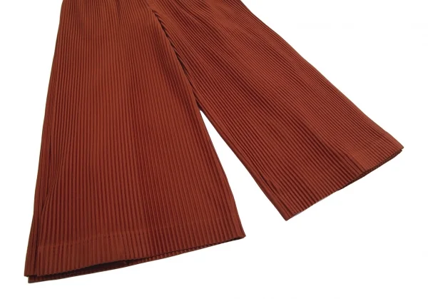 オムプリッセ イッセイ ミヤケHOMME PLISSE ISSEY MIYAKE サイドタックプリーツワイドパンツ 茶2 K-112065_007