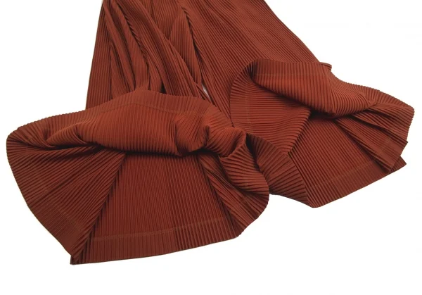 オムプリッセ イッセイ ミヤケHOMME PLISSE ISSEY MIYAKE サイドタックプリーツワイドパンツ 茶2 K-112065_009