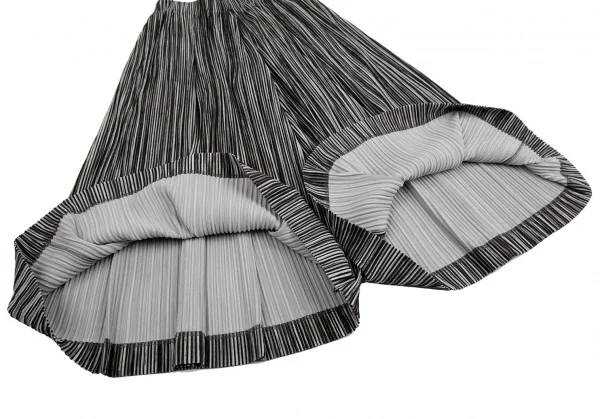 オムプリッセ イッセイ ミヤケHOMME PLISSE ISSEY MIYAKE かすれストライププリーツ袴パンツ 白黒2 K-112068_008