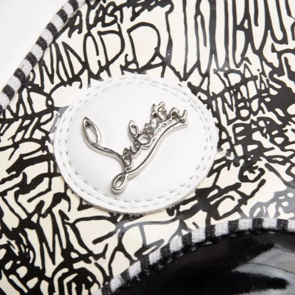 クリスチャンルブタンChristian Louboutin Lou Spikes グラフィックプリントスパイクスタッズハイカットスニーカー 白黒43(28位) K-112069_014