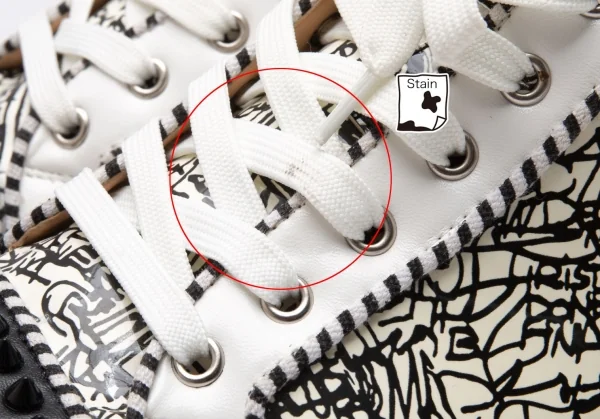 クリスチャンルブタンChristian Louboutin Lou Spikes グラフィックプリントスパイクスタッズハイカットスニーカー 白黒43(28位) K-112069_005