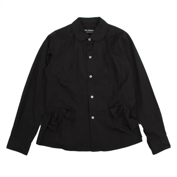 ジュンヤワタナベ コムデギャルソンJUNYA WATANABE COMME des GARCONSリボン切替ラウンドカラー長袖シャツ 黒M K-112073_002