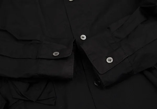ジュンヤワタナベ コムデギャルソンJUNYA WATANABE COMME des GARCONSリボン切替ラウンドカラー長袖シャツ 黒M K-112073_007
