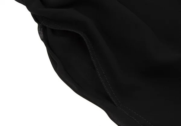 ブラックコムデギャルソンBLACK COMME des GARCONS シースルーレイヤーワイドクロップドパンツ 黒XS K-112075_003