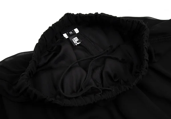 ブラックコムデギャルソンBLACK COMME des GARCONS シースルーレイヤーワイドクロップドパンツ 黒XS K-112075_004