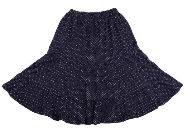 トリココムデギャルソンtricot COMME des GARCONS ピンドット切替デザインスカート 紺オフM位 K-112085_002