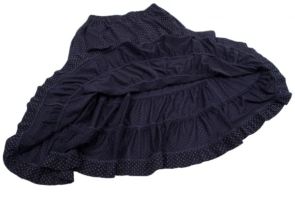 トリココムデギャルソンtricot COMME des GARCONS ピンドット切替デザインスカート 紺オフM位 K-112085_007