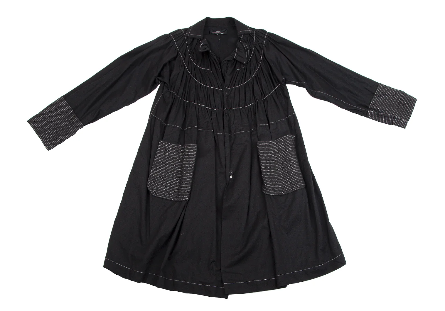tricot COMME des GARCONS ステッチ コート ブラック M tricot COMME des GARCONS Stitch Gather Shirt Coat Black S (K-112086)