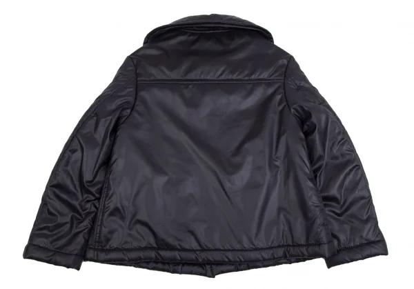 トリコ コムデギャルソンtricot COMME des GARCONS裏チェックラウンドカラー中綿ジャケット 紺M K-112089_011