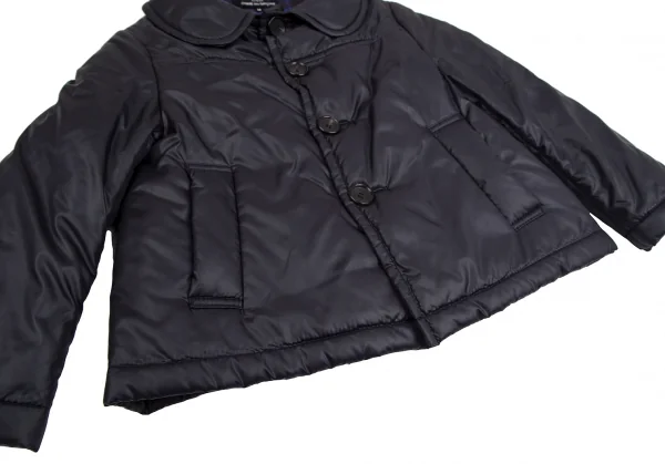 トリコ コムデギャルソンtricot COMME des GARCONS裏チェックラウンドカラー中綿ジャケット 紺M K-112089_008