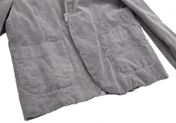 トリコ コムデギャルソンtricot COMME des GARCONS 裏異素材パッチワークデザインコーデュロイジャケット グレーS K-112092_012