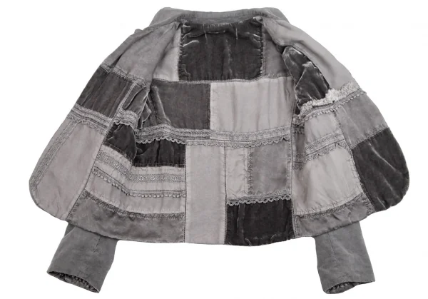 トリコ コムデギャルソンtricot COMME des GARCONS 裏異素材パッチワークデザインコーデュロイジャケット グレーS K-112092_014